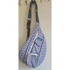 Kavu One Of A Kind Purple Aztec Design Pattern 18" Rope Sling Bag Hiking